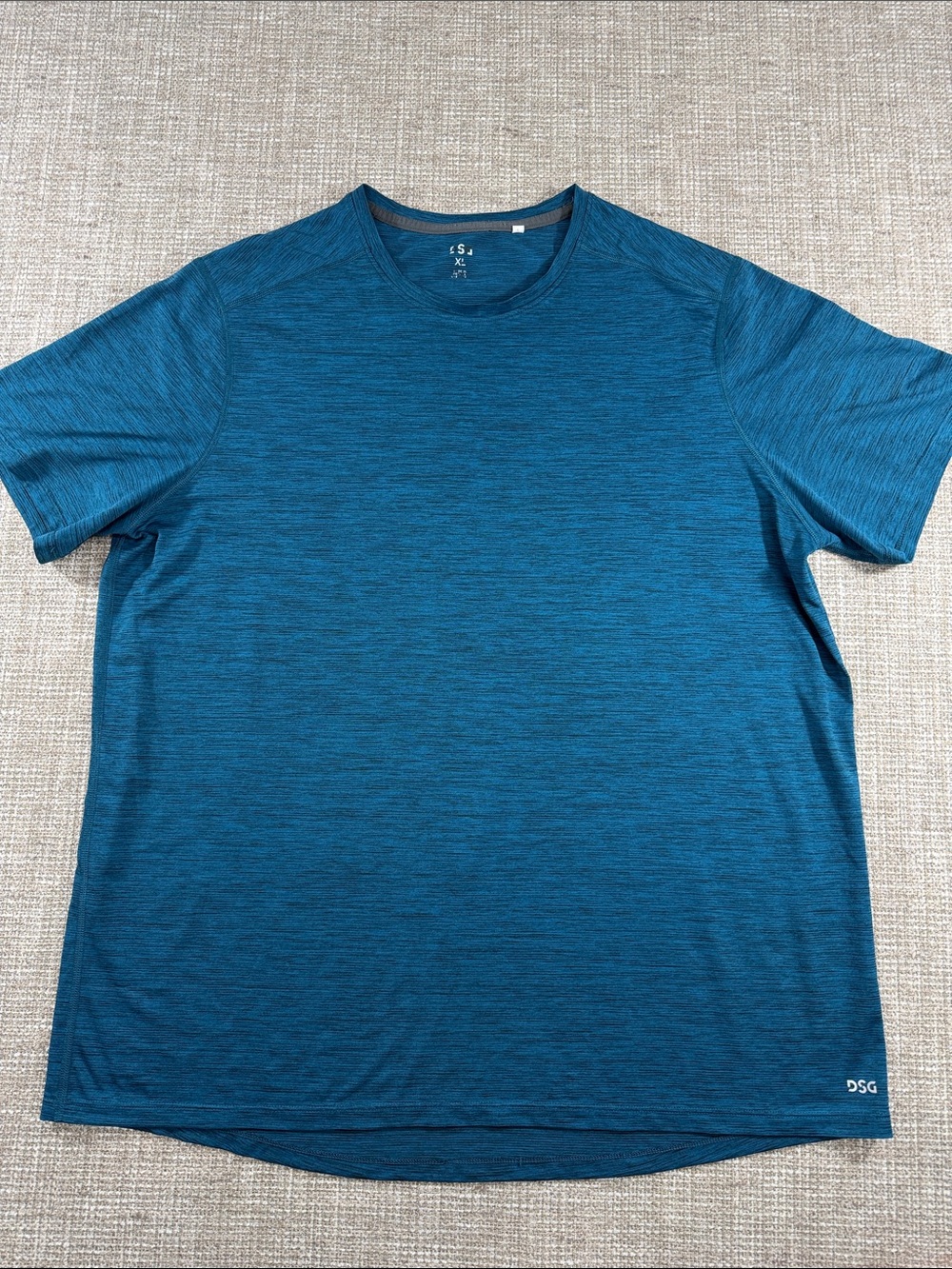 DSG Men’s Teal Heather Performance Crew Neck Shirt